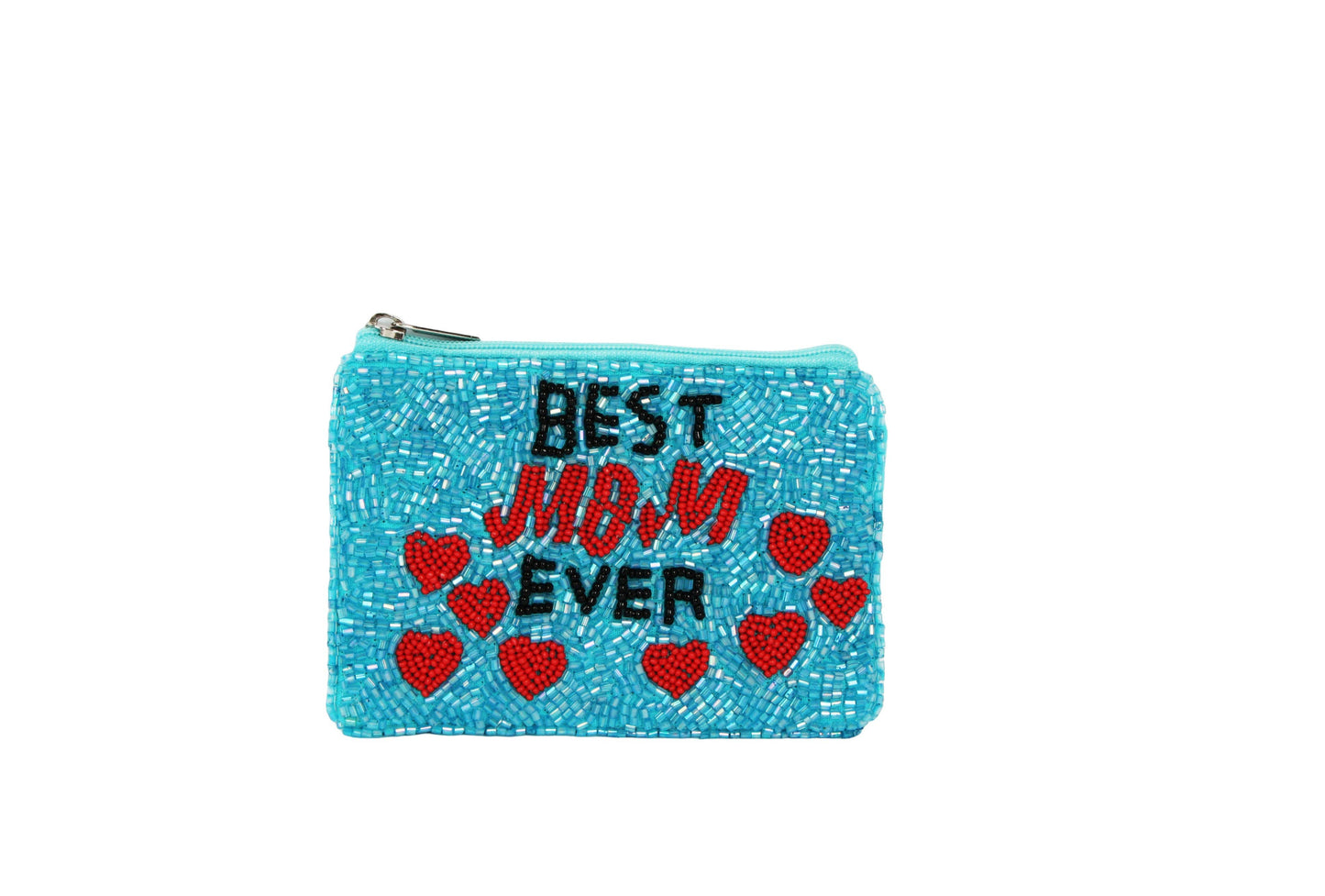 Ladies Fully Beaded Best Mom Themed Coin Purse