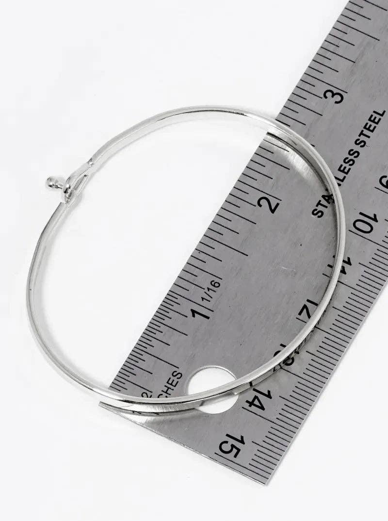 Blessed Engraved Inspirational Bangle Bracelet: Rhodium