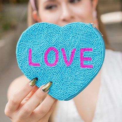 LOVE Beaded Pouch