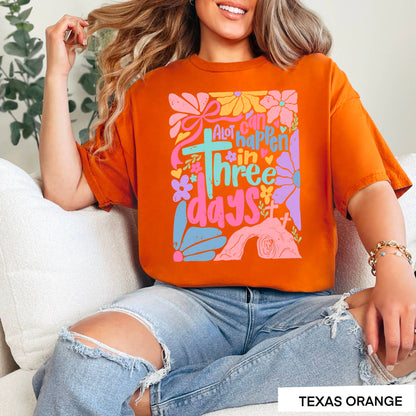 A Lot Can Happen In 3 Days  | Easter Graphic Tee | Gildan: Graphite Heather / Large