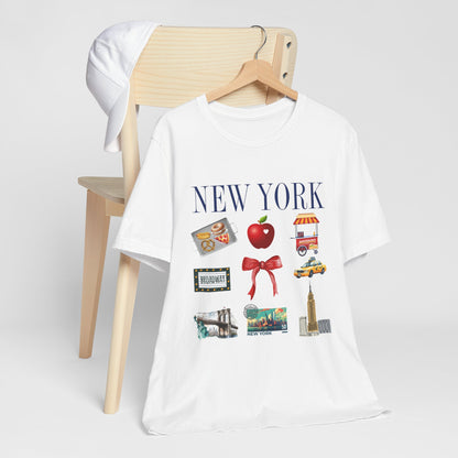 New York Icons T-Shirt — NYC Landmarks & Street Food Graphic Tee