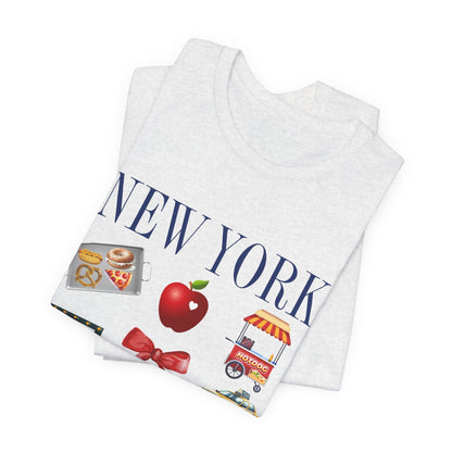New York Icons T-Shirt — NYC Landmarks & Street Food Graphic Tee