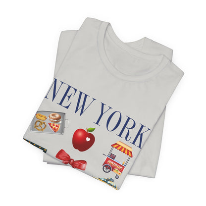 New York Icons T-Shirt — NYC Landmarks & Street Food Graphic Tee