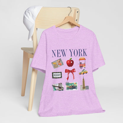 New York Icons T-Shirt — NYC Landmarks & Street Food Graphic Tee