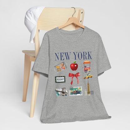 New York Icons T-Shirt — NYC Landmarks & Street Food Graphic Tee