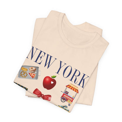 New York Icons T-Shirt — NYC Landmarks & Street Food Graphic Tee