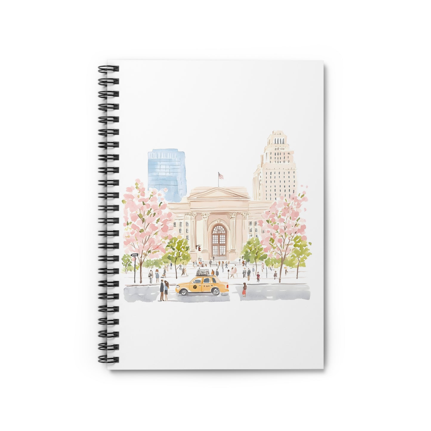 City Park Notebook — Watercolor Landmark Spiral Journal (Ruled)