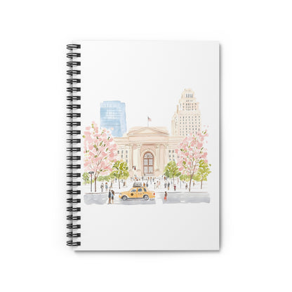 City Park Notebook — Watercolor Landmark Spiral Journal (Ruled)