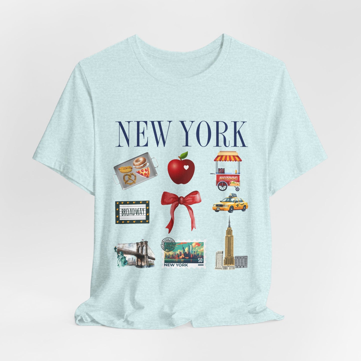 New York Icons T-Shirt — NYC Landmarks & Street Food Graphic Tee