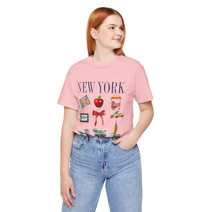 New York Icons T-Shirt — NYC Landmarks & Street Food Graphic Tee