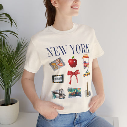 New York Icons T-Shirt — NYC Landmarks & Street Food Graphic Tee