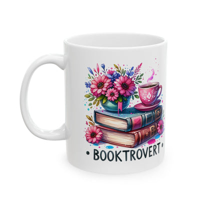 Booklover Floral Ceramic Mug — "Booktivert" 11oz/15oz