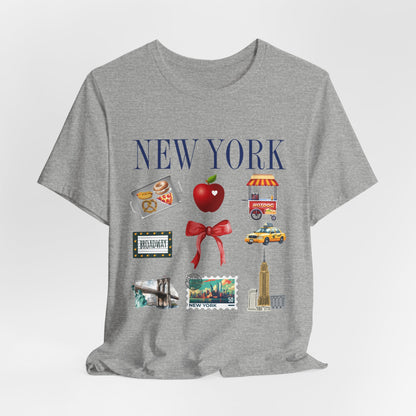 New York Icons T-Shirt — NYC Landmarks & Street Food Graphic Tee