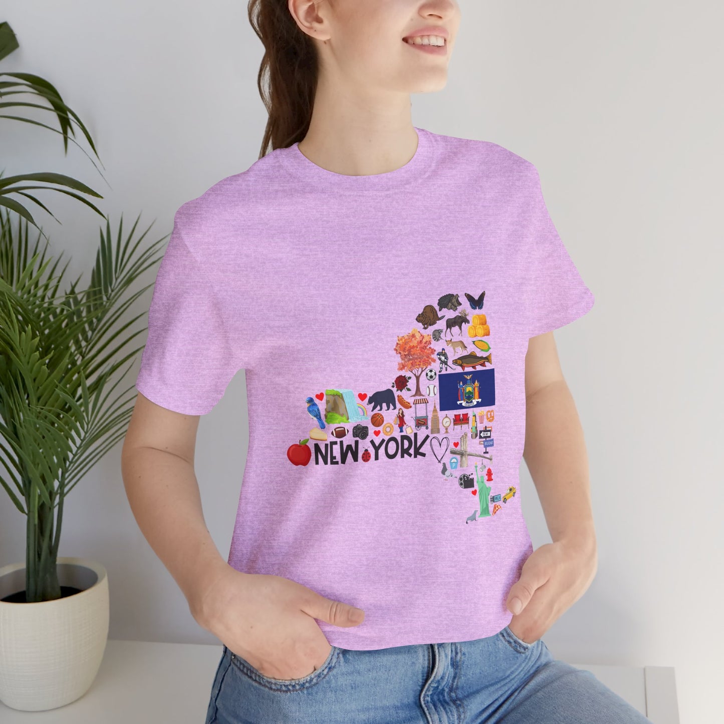 New York State Icons Map T-Shirt — Illustrated NY Landmarks Tee