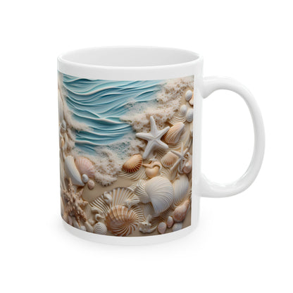 Seashell Symmetry Ceramic Mug – Beach Coastal 11oz & 15oz