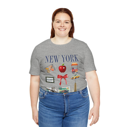 New York Icons T-Shirt — NYC Landmarks & Street Food Graphic Tee
