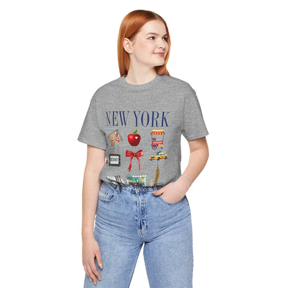 New York Icons T-Shirt — NYC Landmarks & Street Food Graphic Tee