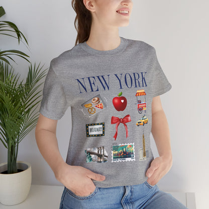 New York Icons T-Shirt — NYC Landmarks & Street Food Graphic Tee