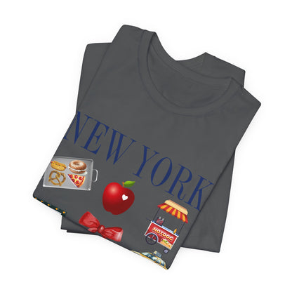 New York Icons T-Shirt — NYC Landmarks & Street Food Graphic Tee