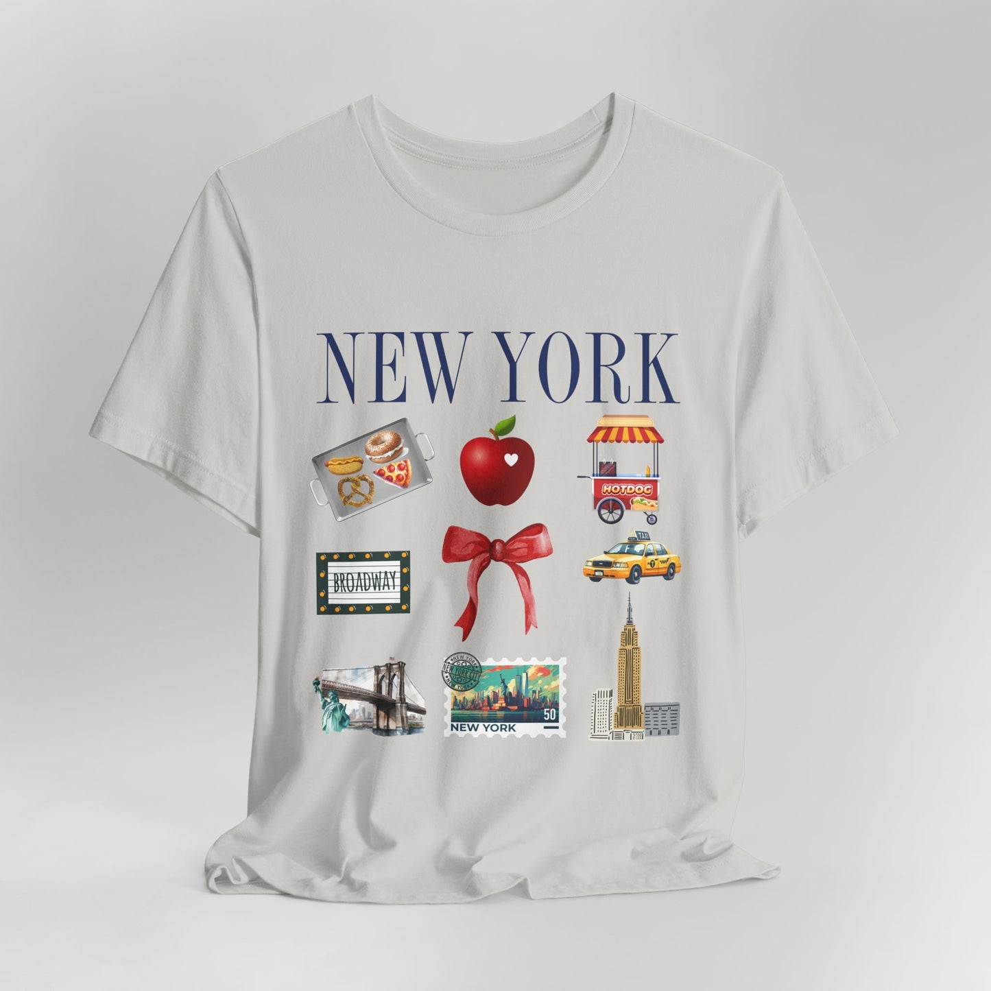 New York Icons T-Shirt — NYC Landmarks & Street Food Graphic Tee