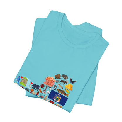 New York State Icons Map T-Shirt — Illustrated NY Landmarks Tee
