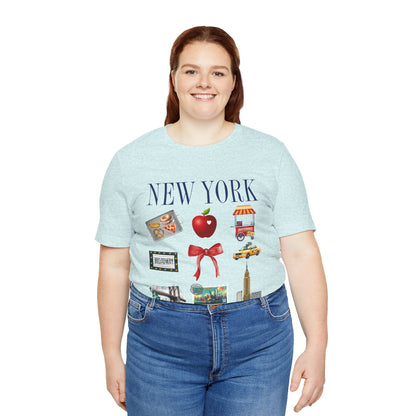New York Icons T-Shirt — NYC Landmarks & Street Food Graphic Tee