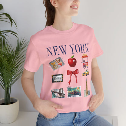 New York Icons T-Shirt — NYC Landmarks & Street Food Graphic Tee