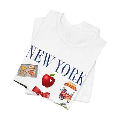 New York Icons T-Shirt — NYC Landmarks & Street Food Graphic Tee
