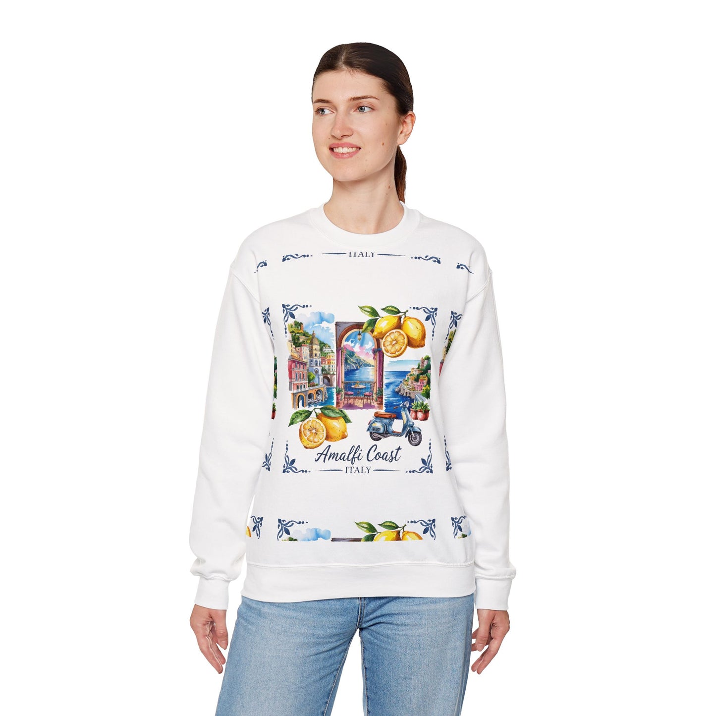 Amalfi Coast Italy Sweatshirt – Vintage Lemon Scenic Crewneck