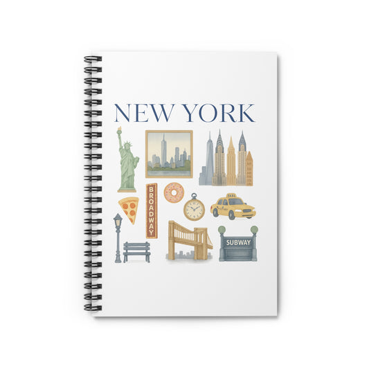 New York Icons Spiral Notebook — City Landmark Ruled Journal