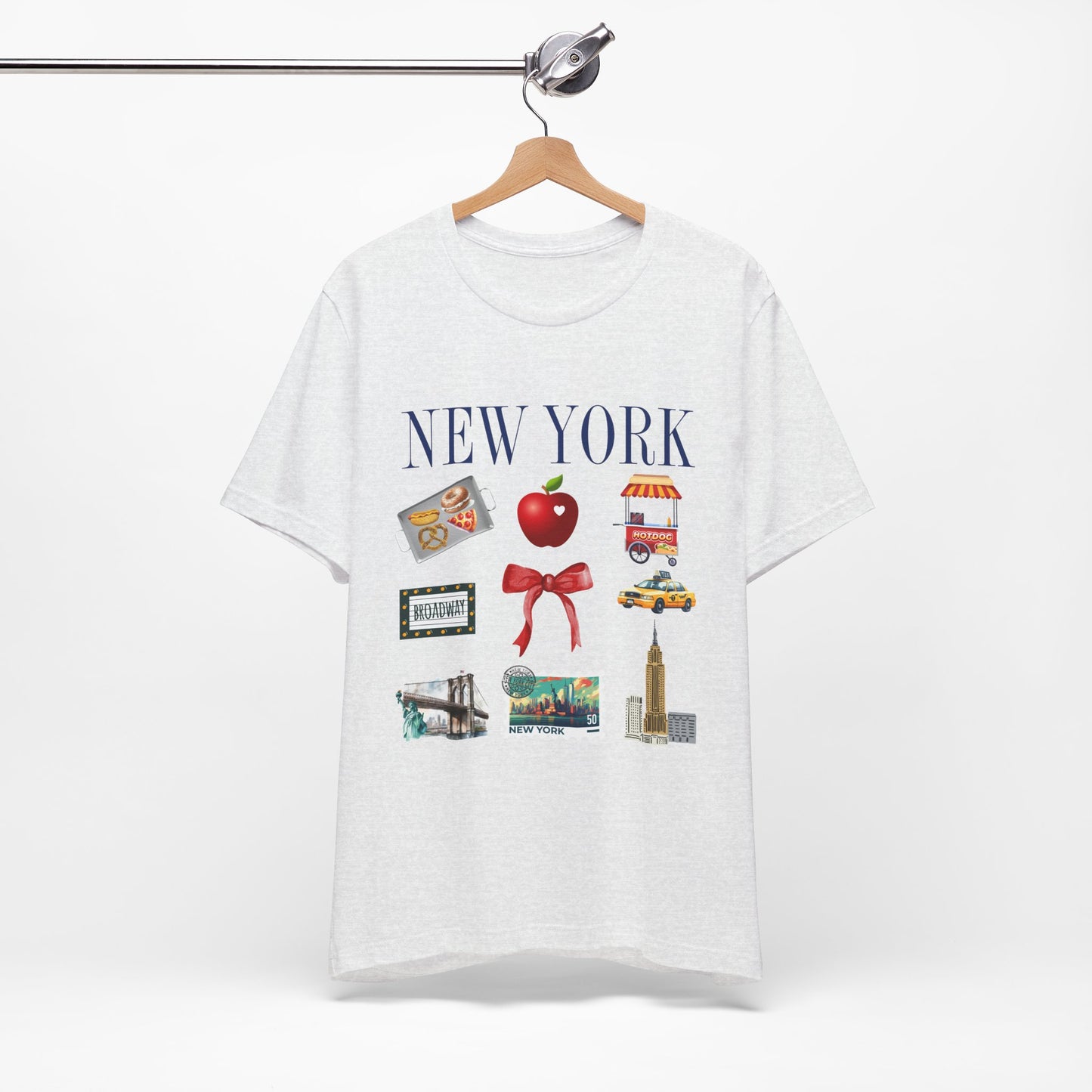 New York Icons T-Shirt — NYC Landmarks & Street Food Graphic Tee