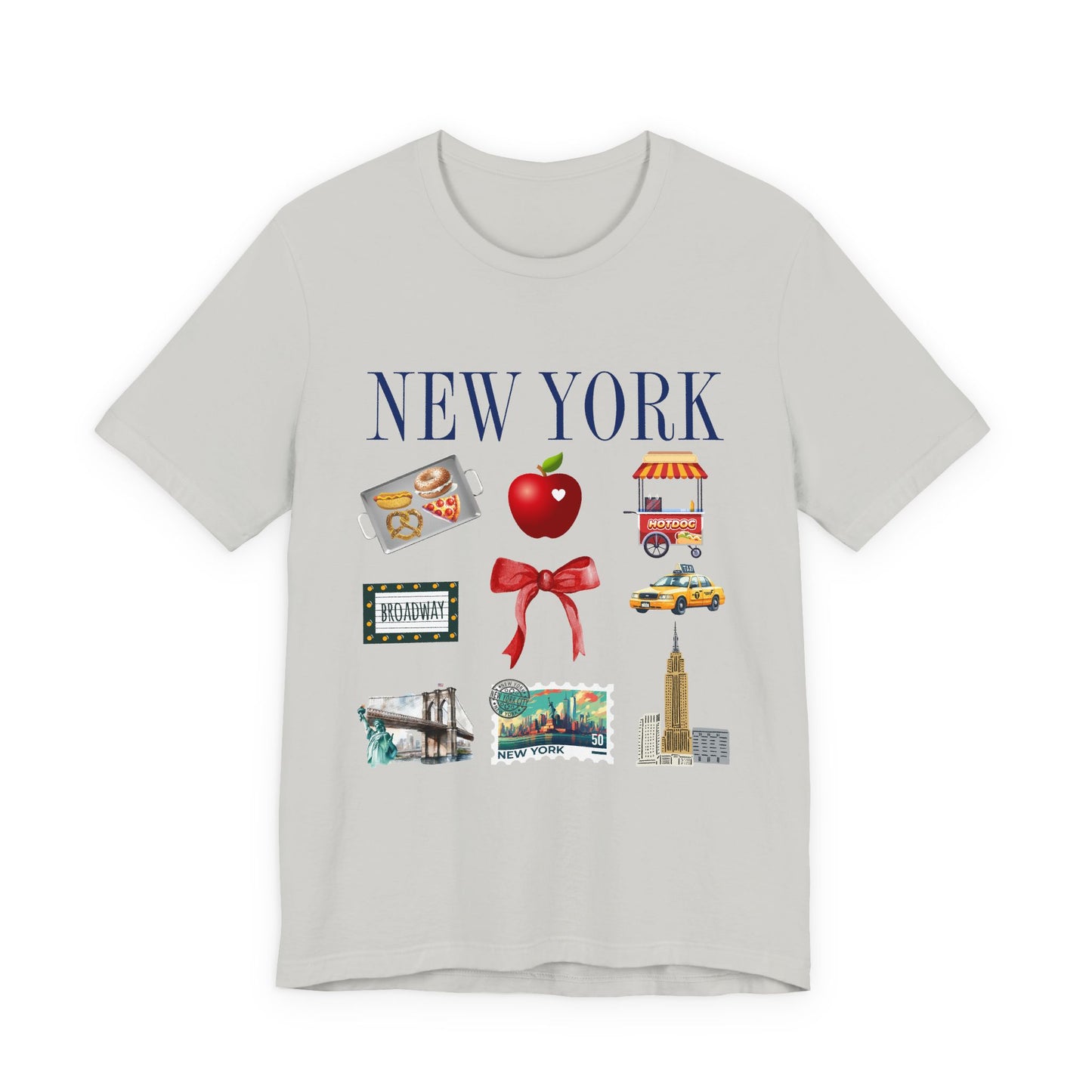 New York Icons T-Shirt — NYC Landmarks & Street Food Graphic Tee
