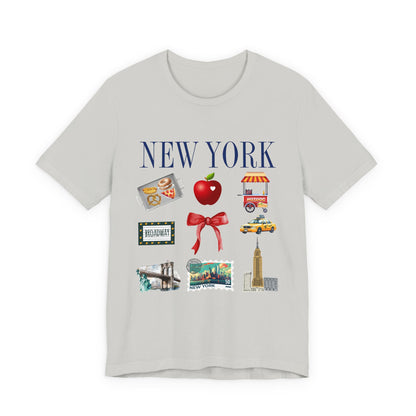New York Icons T-Shirt — NYC Landmarks & Street Food Graphic Tee