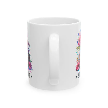 Booklover Floral Ceramic Mug — "Booktivert" 11oz/15oz