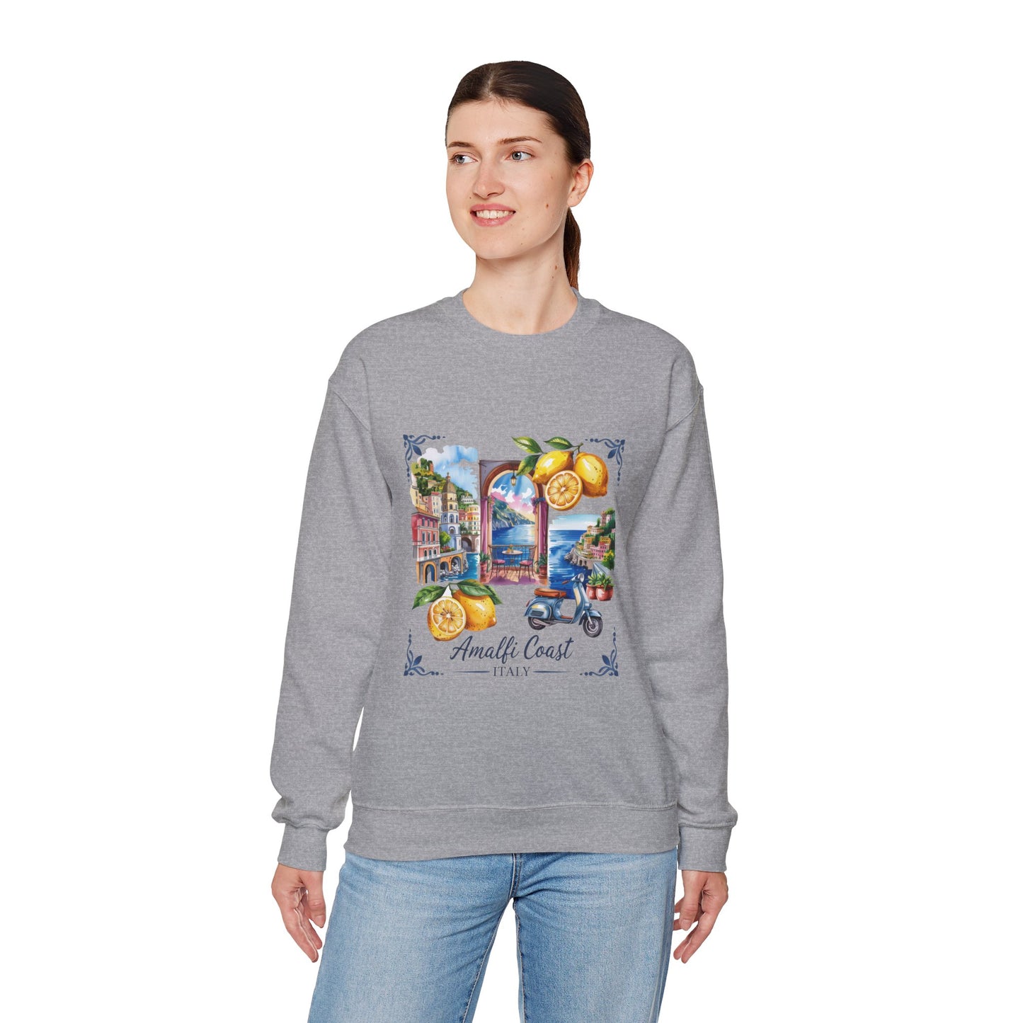 Amalfi Coast Italy Sweatshirt – Vintage Lemon Scenic Crewneck