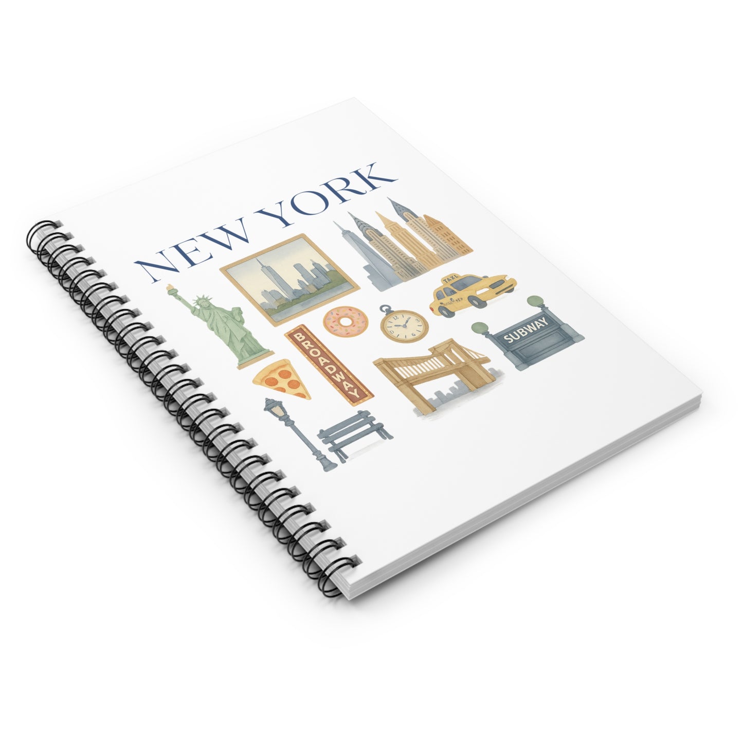 New York Icons Spiral Notebook — City Landmark Ruled Journal