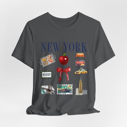 New York Icons T-Shirt — NYC Landmarks & Street Food Graphic Tee