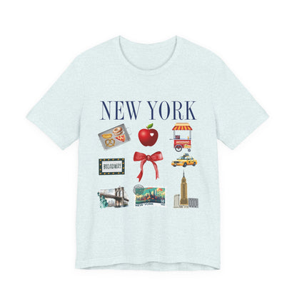 New York Icons T-Shirt — NYC Landmarks & Street Food Graphic Tee