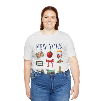 New York Icons T-Shirt — NYC Landmarks & Street Food Graphic Tee
