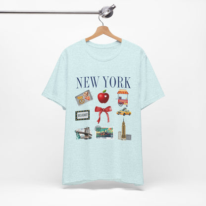 New York Icons T-Shirt — NYC Landmarks & Street Food Graphic Tee