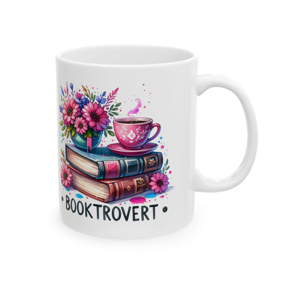 Booklover Floral Ceramic Mug — "Booktivert" 11oz/15oz