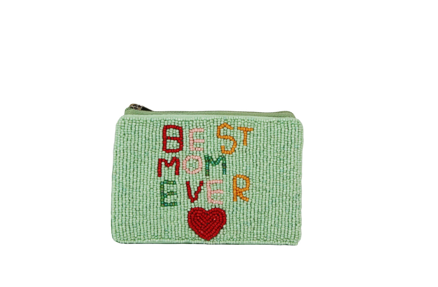 Ladies Fully Beaded Best Mom Themed Coin Purse