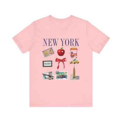 New York Icons T-Shirt — NYC Landmarks & Street Food Graphic Tee