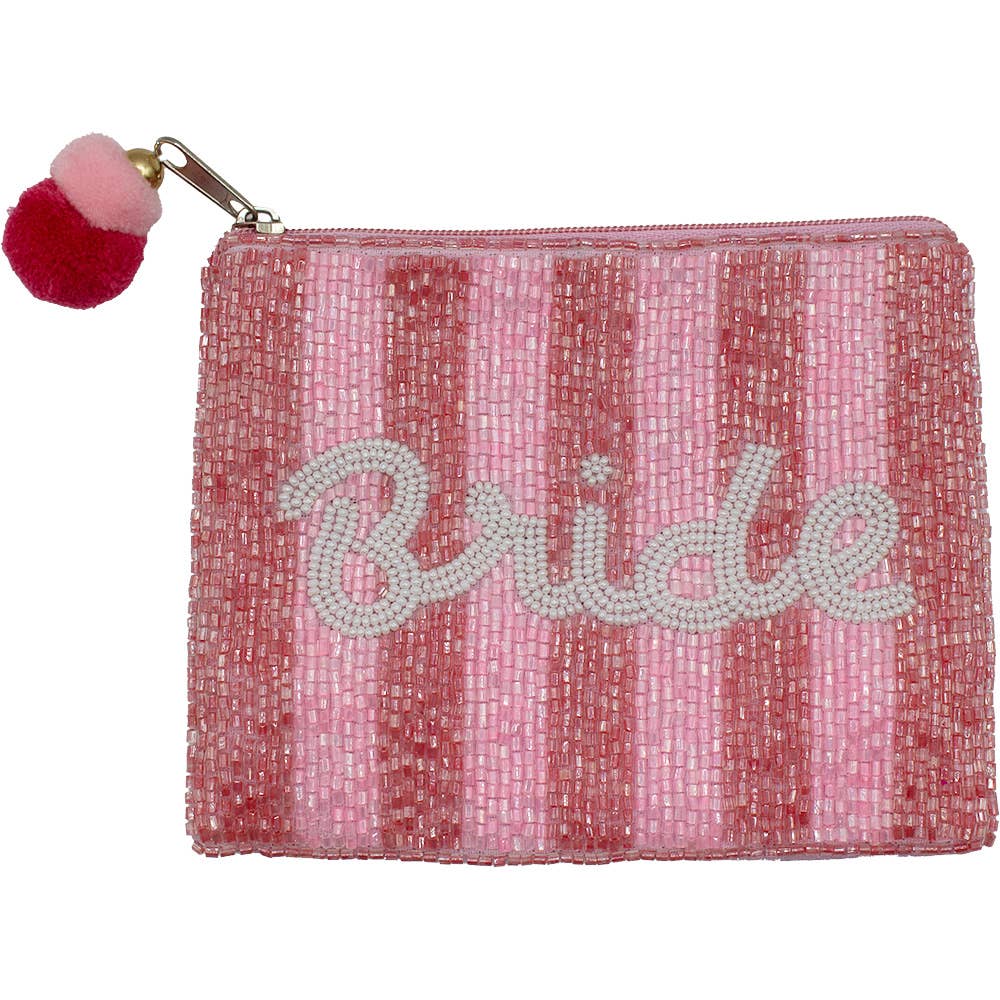 BRIDE PINK BEADED CLUTCH
