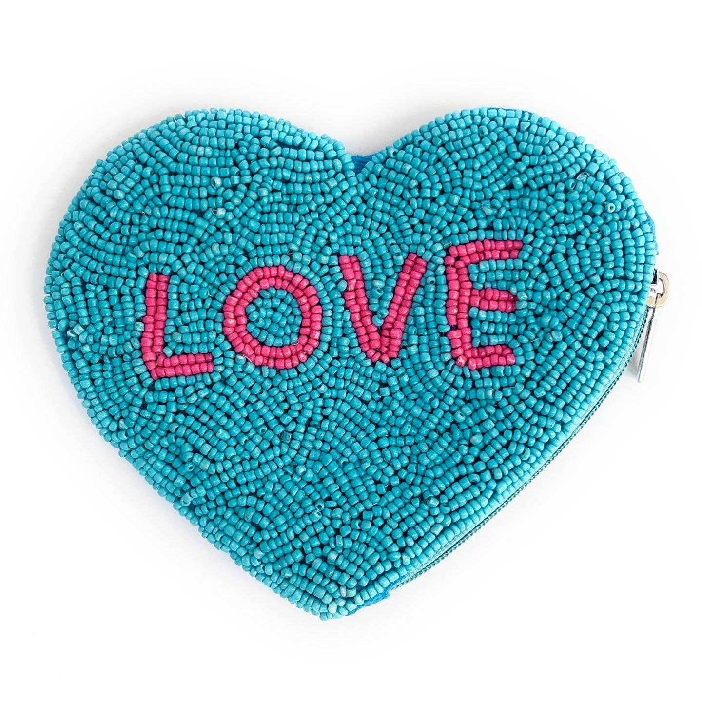 LOVE Beaded Pouch