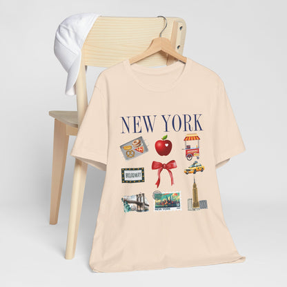 New York Icons T-Shirt — NYC Landmarks & Street Food Graphic Tee