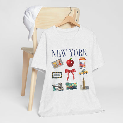 New York Icons T-Shirt — NYC Landmarks & Street Food Graphic Tee