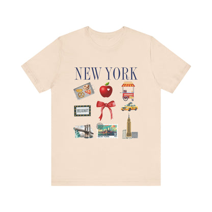 New York Icons T-Shirt — NYC Landmarks & Street Food Graphic Tee