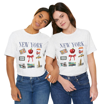New York Icons T-Shirt — NYC Landmarks & Street Food Graphic Tee