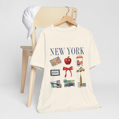 New York Icons T-Shirt — NYC Landmarks & Street Food Graphic Tee